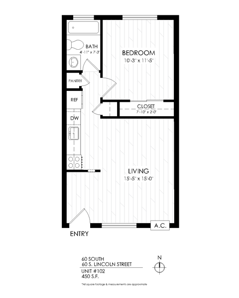 1 bedroom floorplan